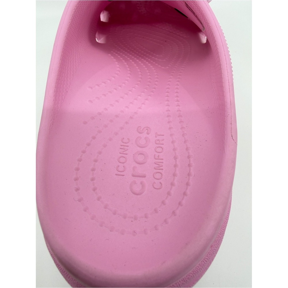 Crocs Siren Clog Women Size 11 Pink Puffy Bow Platform Heel Slip On Shoes - Picture 12 of 12